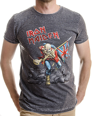 Iron Maiden tričko, Trooper Grey Burnout, pánske