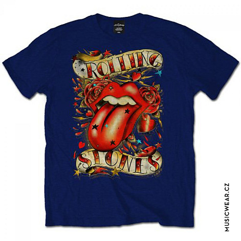 Rolling Stones tričko, Tongue & Stars Navy, pánske