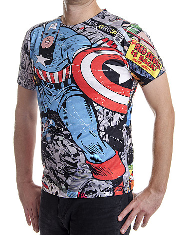Captain America tričko, Comic Allover, pánske