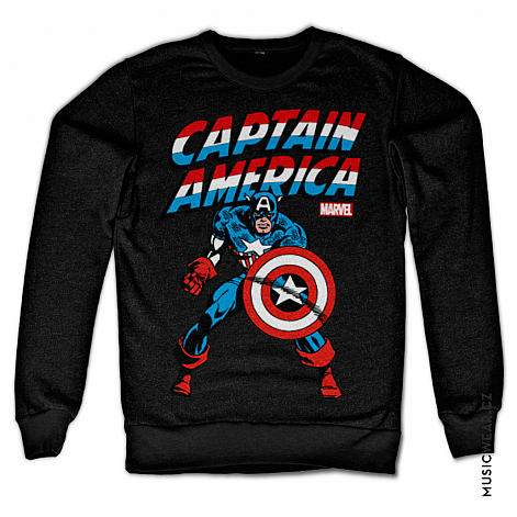 Captain America mikina, Sweatshirt Black, pánska
