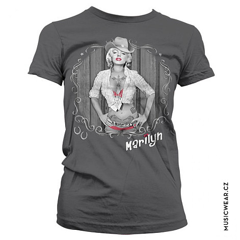 Marilyn Monroe tričko, Cowgirl Grey Swirl Girly, dámske