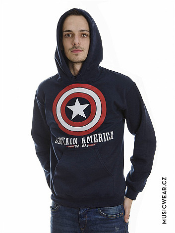 Captain America mikina, Logo Navy, pánska