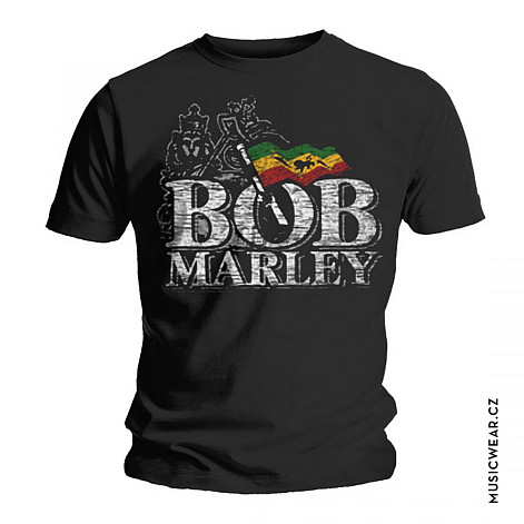 Bob Marley tričko, Distressed Logo, pánske