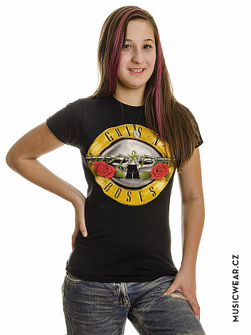 Guns N Roses tričko, Classic Bullet Logo Skinny, dámske