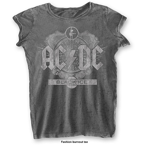 AC/DC tričko, Black Ice Burnout Charcoal, dámske