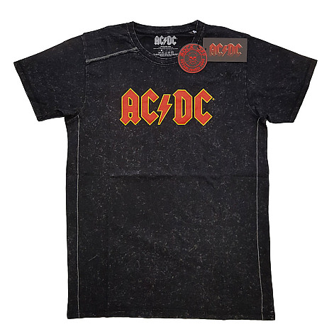 AC/DC tričko, Logo Snow Washed Black, pánske