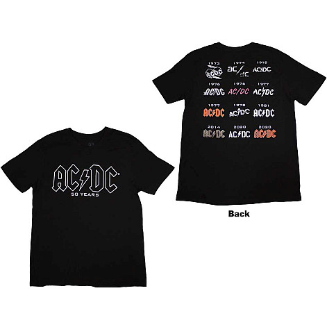AC/DC tričko, Logo History BP Black, pánske