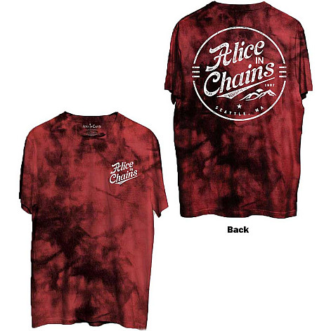 Alice in Chains tričko, Circle Emblem BP Dip Dye Red, pánske