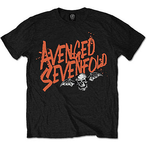 Avenged Sevenfold tričko, Orange Splatter Black, pánske