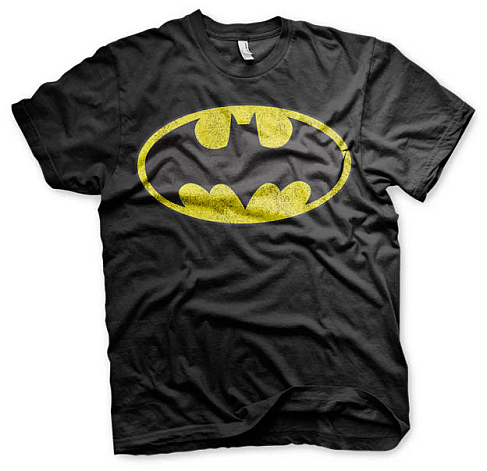 Batman tričko, Distressed Logo Black, pánske