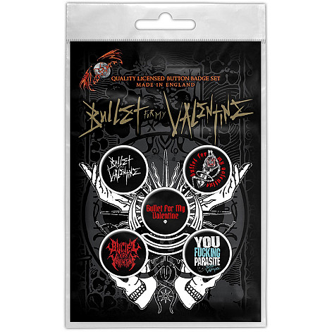 Bullet For My Valentine sada 5-ti placok průměr 25 mm, Logo