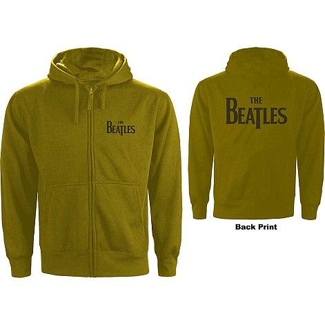 The Beatles mikina, Drop T Logo With Back Print Green, pánska