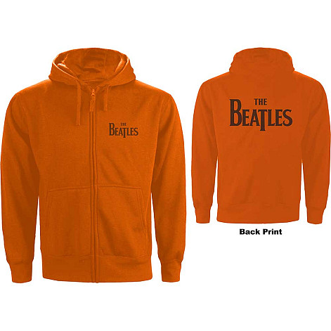 The Beatles mikina, Drop T Logo With Back Print Orange, pánska