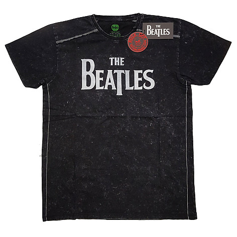 The Beatles tričko, Drop T Logo Snow Washed Black, pánske