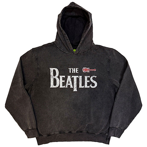 The Beatles mikina, Guitar & Drop T Wash Charcoal Grey, pánska