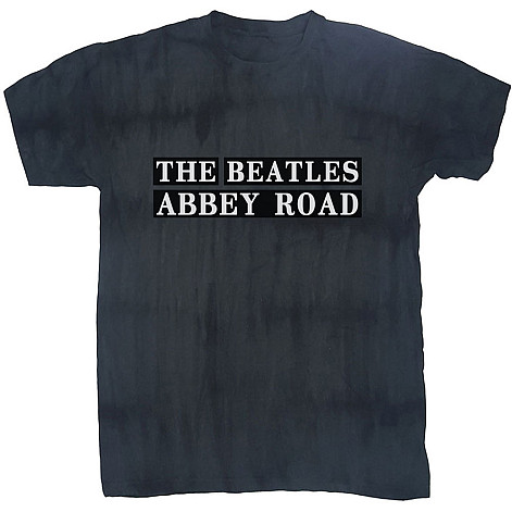 The Beatles tričko, Abbey Road Sign Dip-Dye Black, pánske