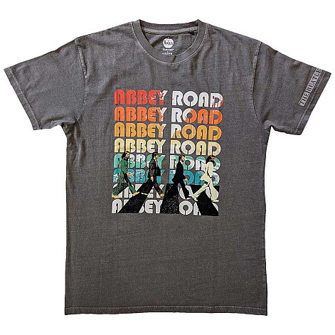 The Beatles tričko, Abbey Stacked Sleeve Print Charcoal Grey, pánske