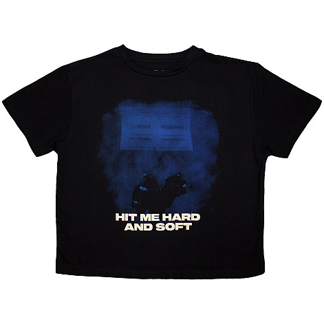 Billie Eilish tričko Crop Top, HMHAS Blue Lines Black, dámske