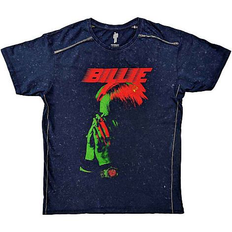 Billie Eilish tričko, Hands Face Snow Wash Navy Blue, pánske