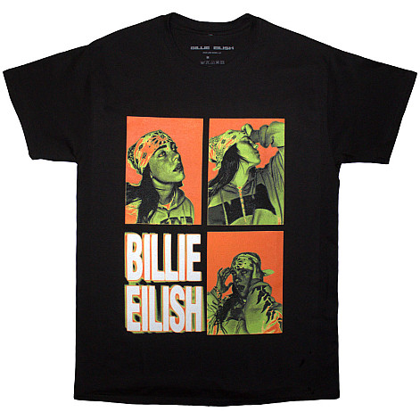 Billie Eilish tričko, 3 Photo Logo Black, pánske