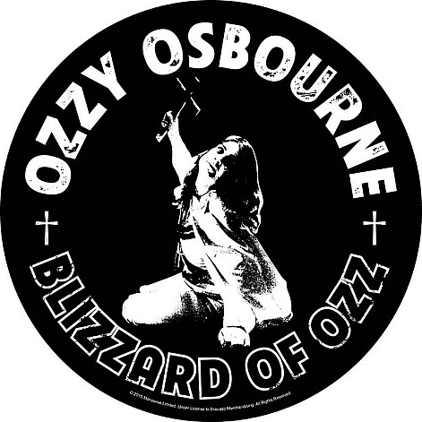 Ozzy Osbourne nášivka na chrbát CO+PES průměr 29 cm, Blizzard Of Ozz Black