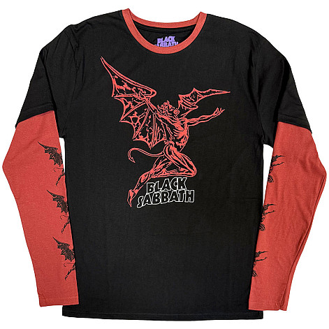 Black Sabbath tričko dlhý rukáv, Red Henry Wavy Logo Black, pánske