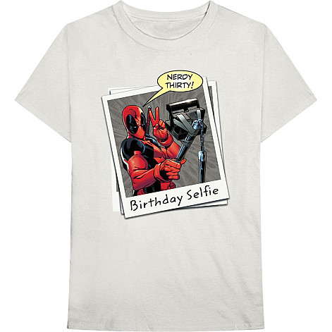 Deadpool tričko, Deadpool Birthday Selfie White, pánske