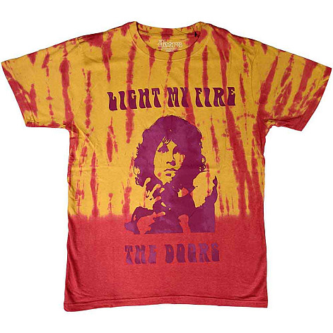 The Doors tričko, Light My Fire Dye Wash Orange, pánske