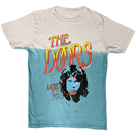 The Doors tričko, Light My Fire Stacked Dye Wash Light Blue, pánske
