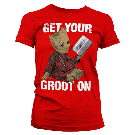 Strážci Galaxie tričko, Get Your Groot On Girly Red, dámske