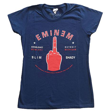 Eminem tričko, Detroit Finger Girly Navy Blue, dámske