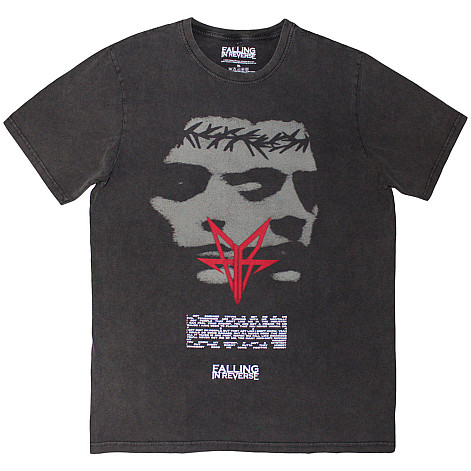 Falling In Reverse tričko, Blur Stone Wash Charcoal Grey, pánske