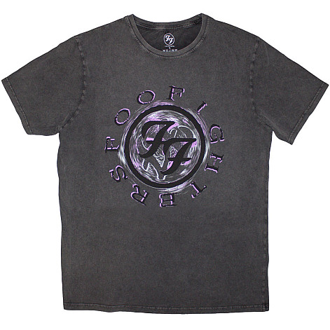 Foo Fighters tričko, Wheel Logo Shadow Stone Wash Charcoal Grey, pánske