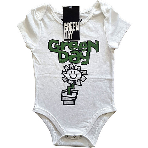 Green Day dojčenské body tričko, Flower Pot White, detské