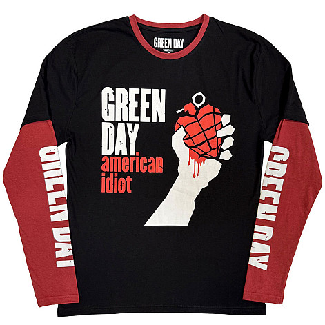 Green Day tričko dlhý rukáv, American Idiot Black & Red, pánske