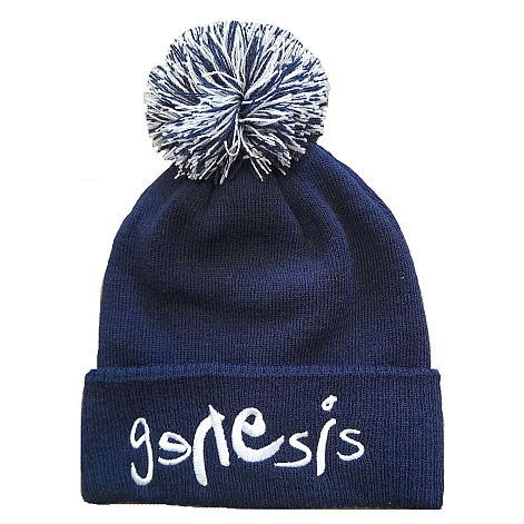 Genesis zimný čiapka s bambulí, Logo Navy Blue