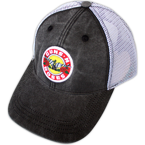 Guns N Roses šiltovka, Vintage Logo Mesh Back Charcoal Grey & White, unisex