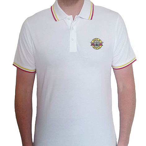 Guns N' Roses tričko, Classic Logo Polo White, pánske