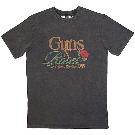 Guns N Roses tričko, California 1985 Stone Wash Charcoal Grey, pánske