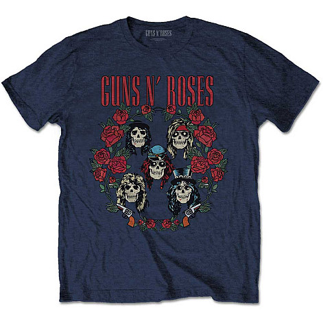 Guns N Roses tričko, Skulls Wreath Blue, pánske