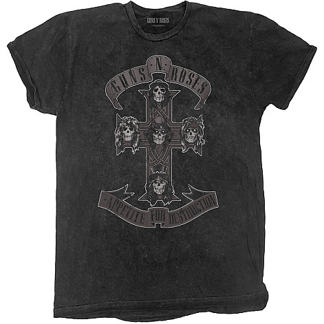 Guns N Roses tričko, Monochrome Cross Dip-Dye Black, pánske