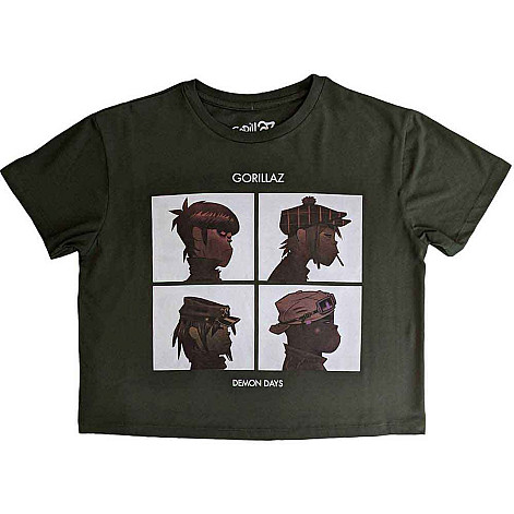 Gorillaz tričko Crop Top, Demon Days Green, dámske