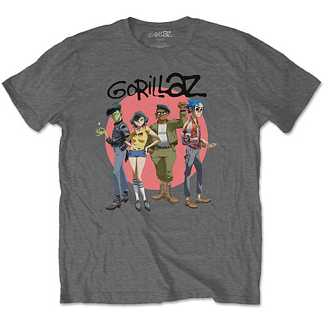 Gorillaz tričko, Group Circle Rise Grey, pánske