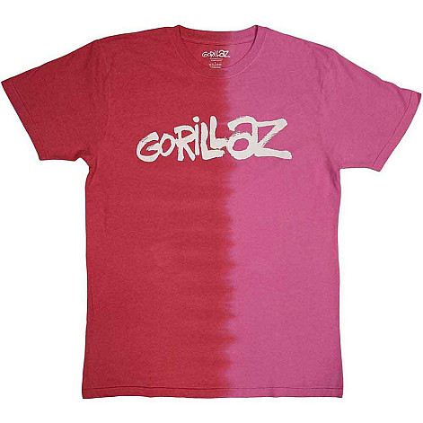 Gorillaz tričko, Two-Tone Brush Logo Wash Red, pánske