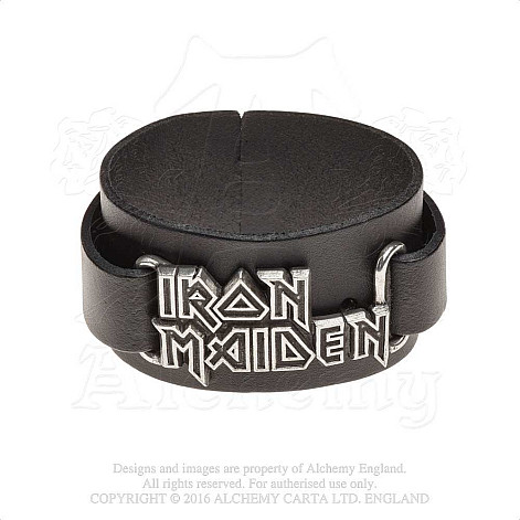 Iron Maiden kožený náramok, Logo