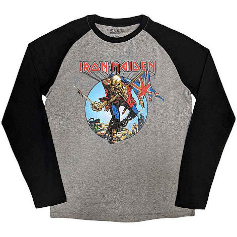 Iron Maiden tričko dlhý rukáv, Trooper Burst Black & Grey, pánske