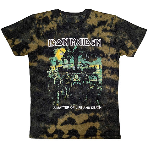 Iron Maiden tričko, A Matter Of Life & Death Dye Wash Brown, pánske
