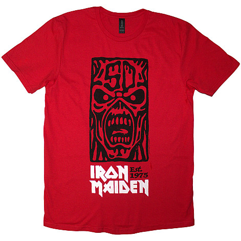 Iron Maiden tričko, Est. 1975 Stamp Logo Red, pánske
