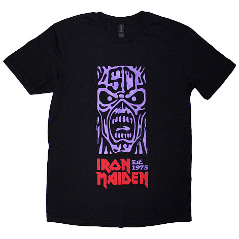 Iron Maiden tričko, Est. 1975 Stamp Logo Purple Black, pánske