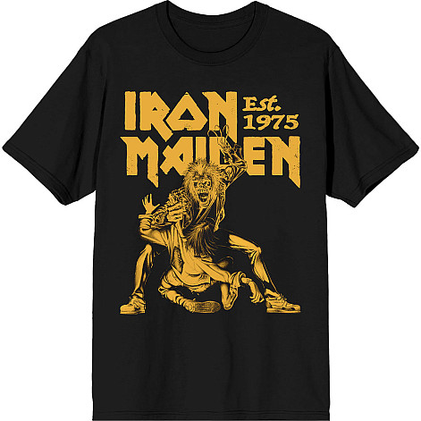 Iron Maiden tričko, Est. 1975 Claw Yellow Graphic Black, pánske